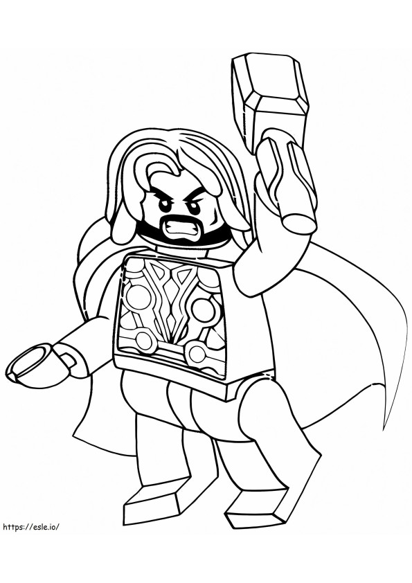 Angry Lego Thor coloring page