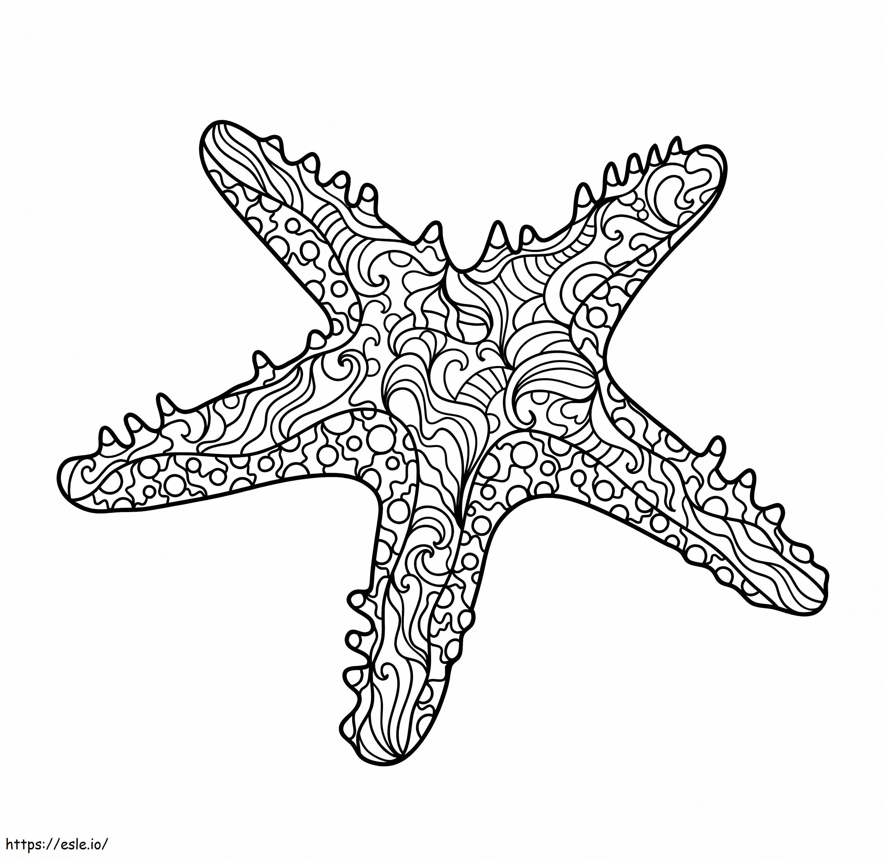 Coloriage Étoile de mer pour adultes à imprimer dessin