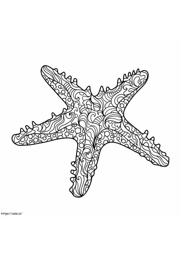 Coloriage Étoile de mer pour adultes à imprimer dessin