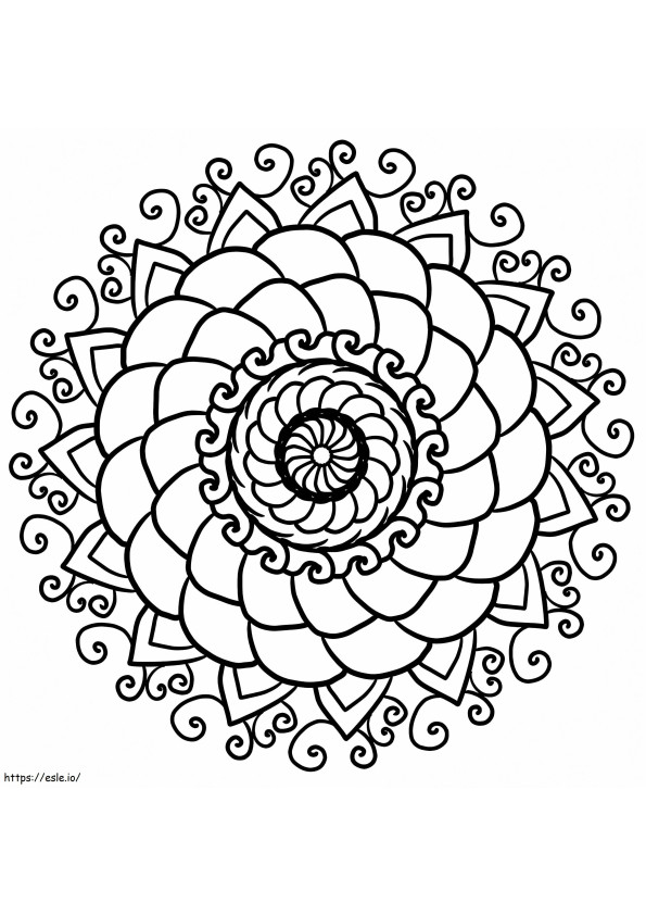 Coloriage Fleur Mandala 15 à imprimer dessin