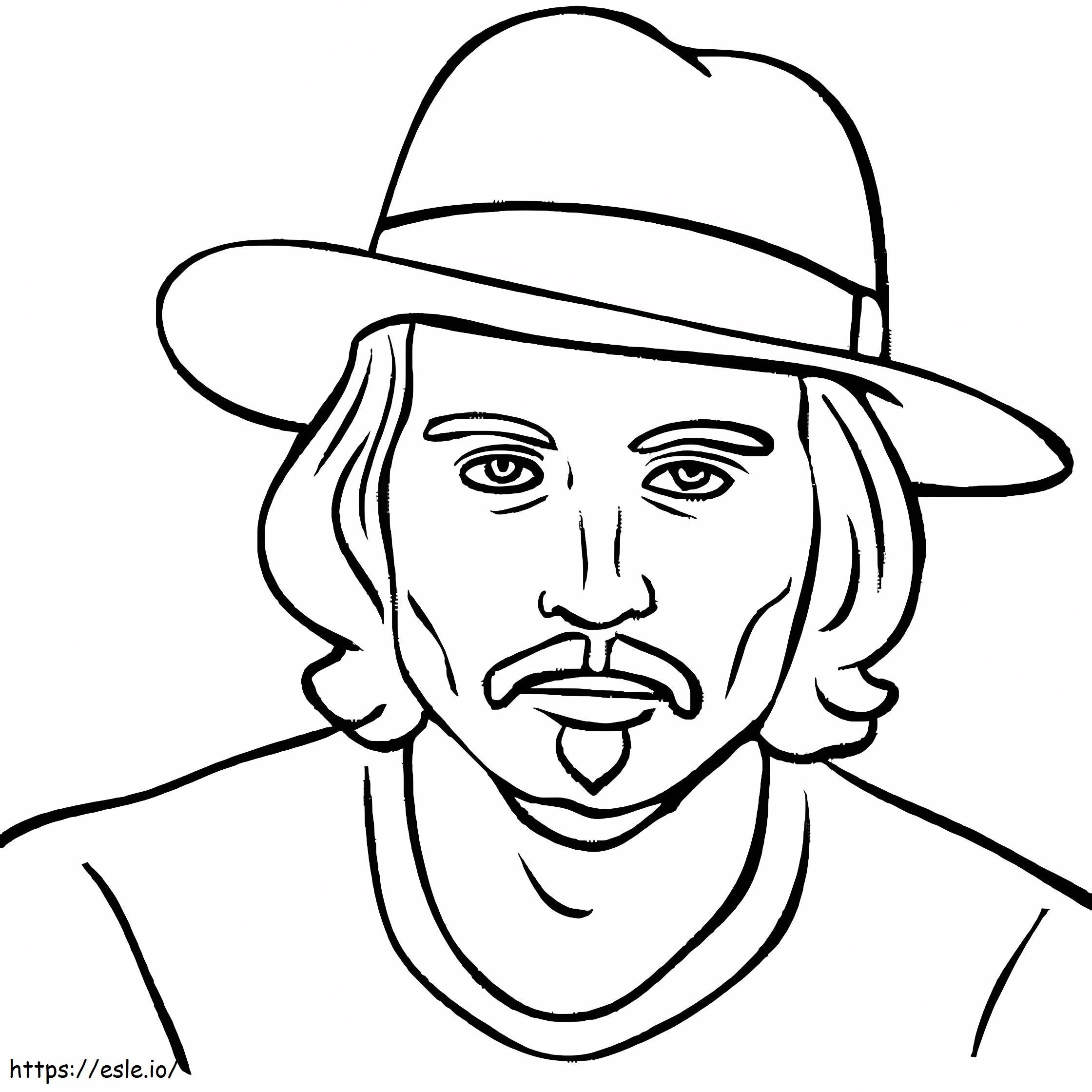 Printable Johnny Depp coloring page