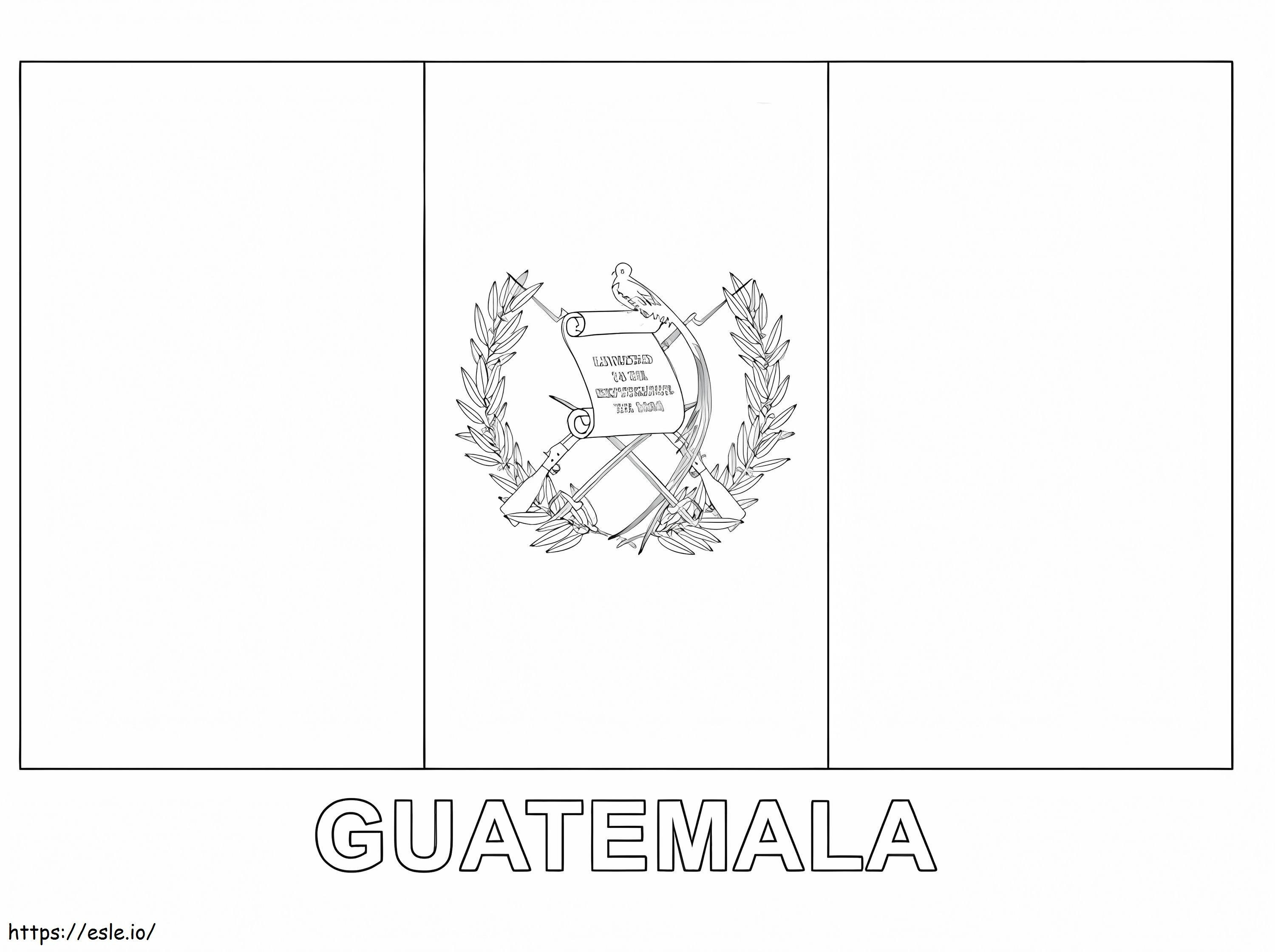 Coloriage Drapeau du Guatemala à imprimer dessin