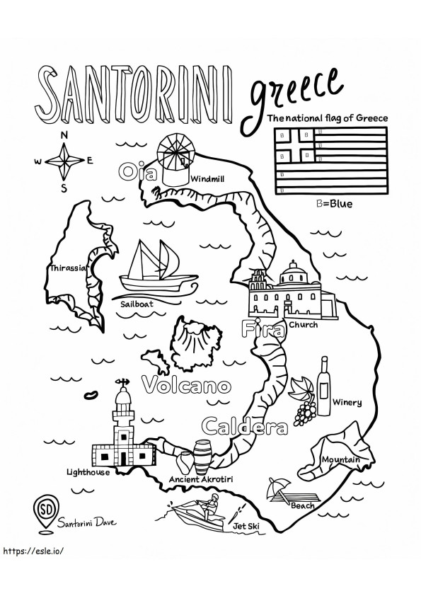 Map Of Greece 1 coloring page