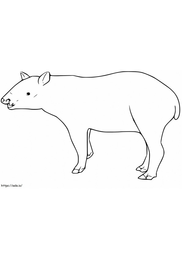 Coloriage Tapir facile à imprimer dessin