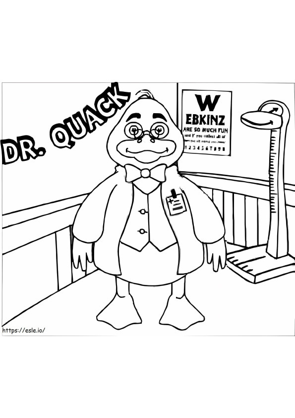 Tohtori Quack Webkinz värityskuva