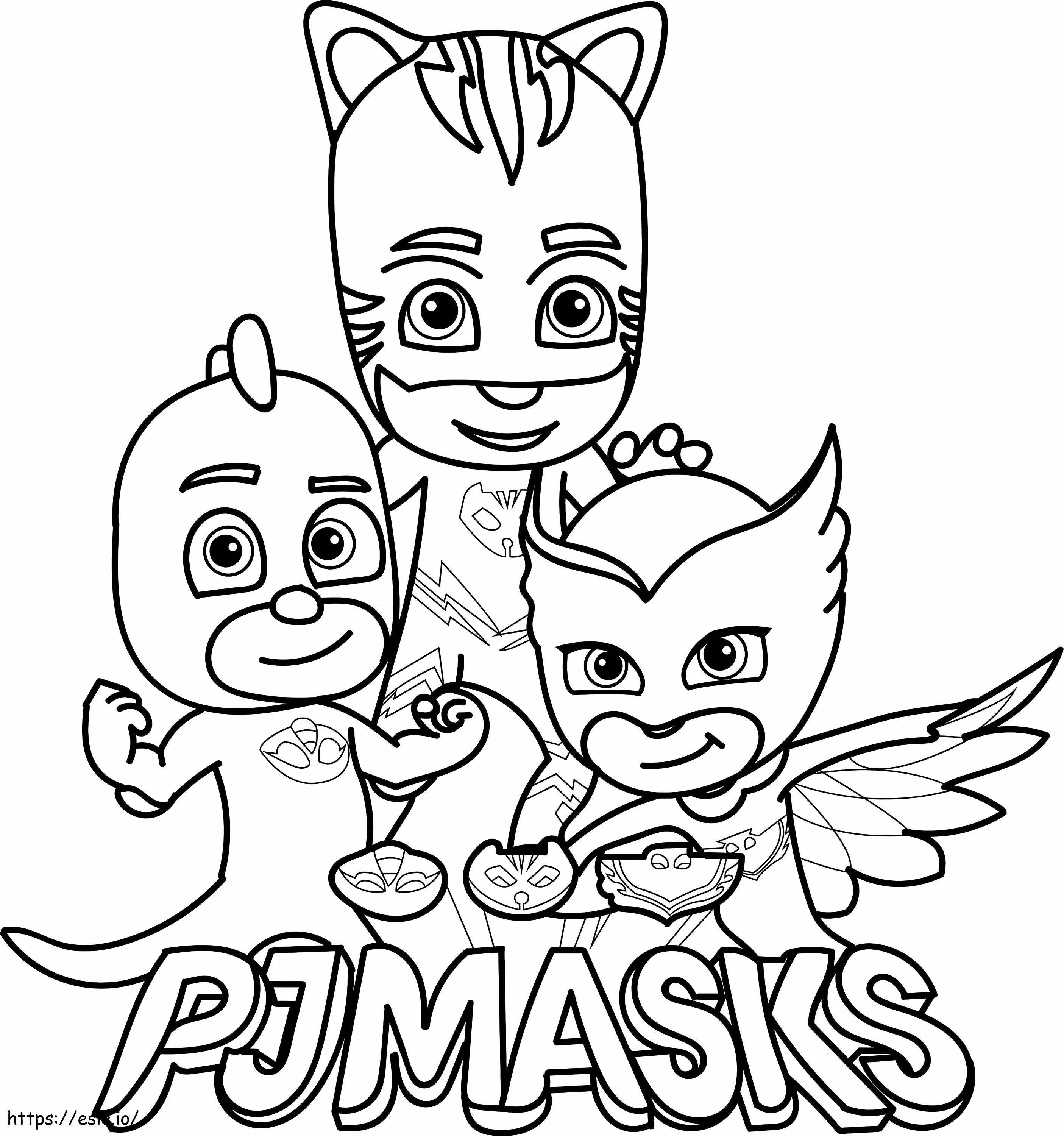 Equipo PJMASKS para colorear