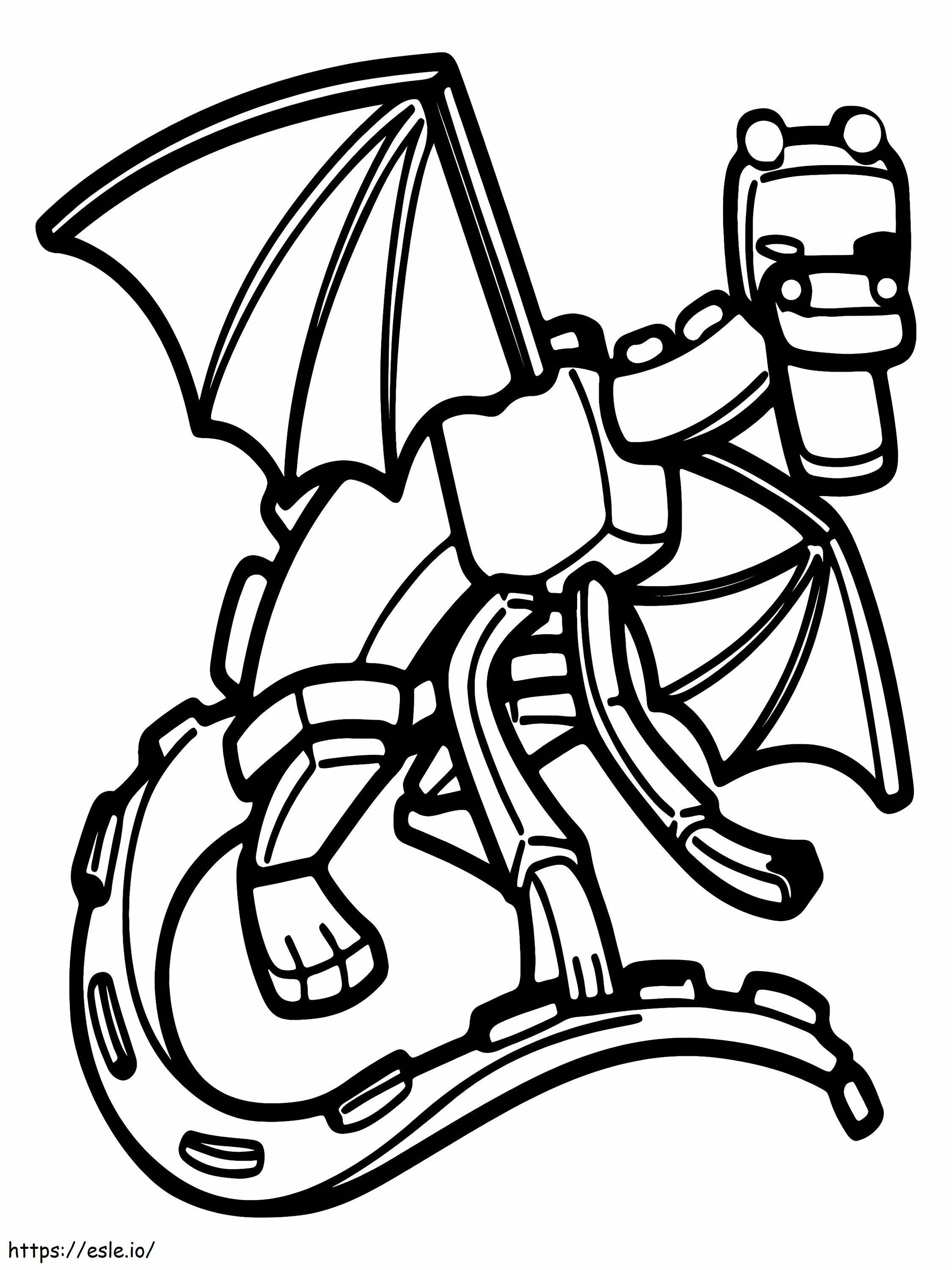 Minecraft Dragon Holding Its Tail coloring page