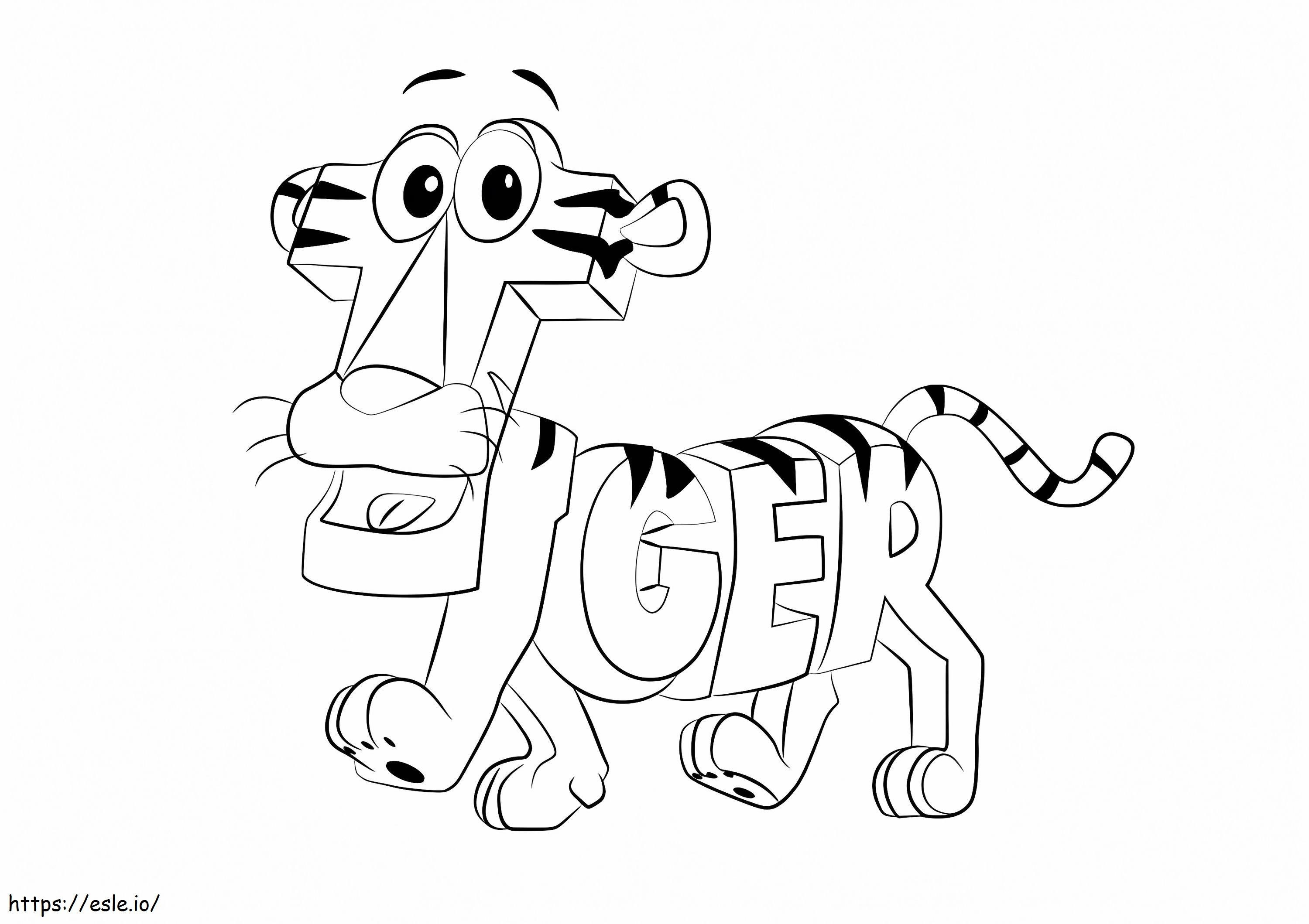 Coloriage Tigre drôle à imprimer dessin