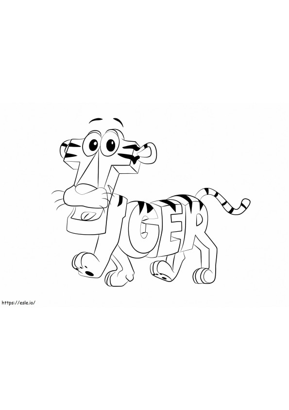 Coloriage Tigre drôle à imprimer dessin