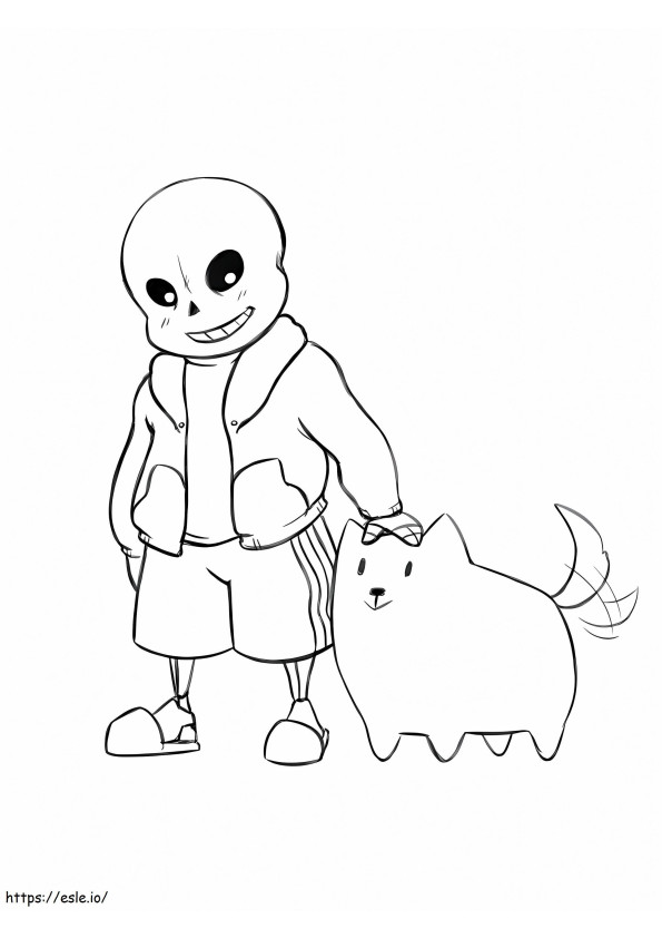Sans And Pet coloring page