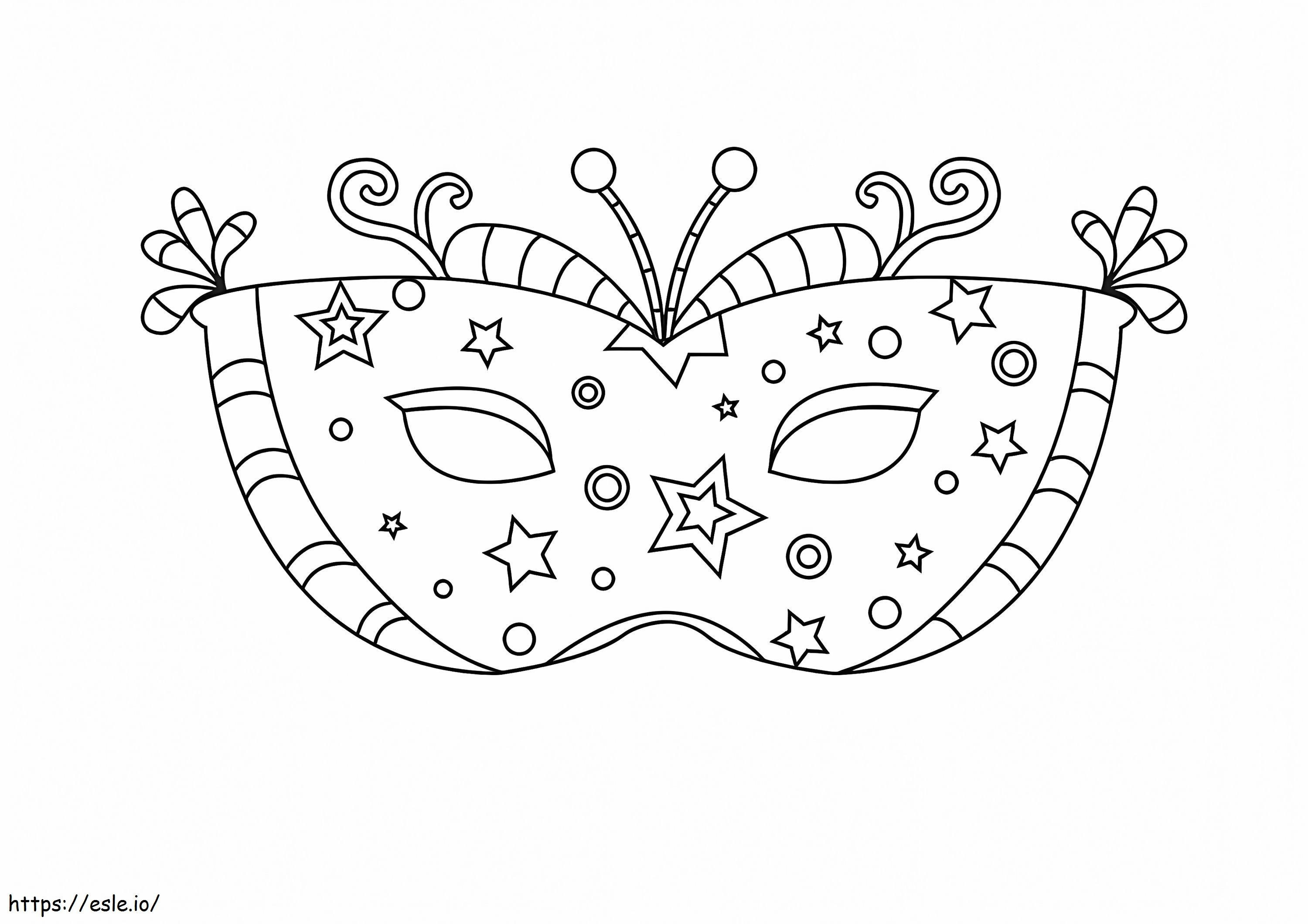 Coloriage Masque de carnaval d'une étoile à imprimer dessin