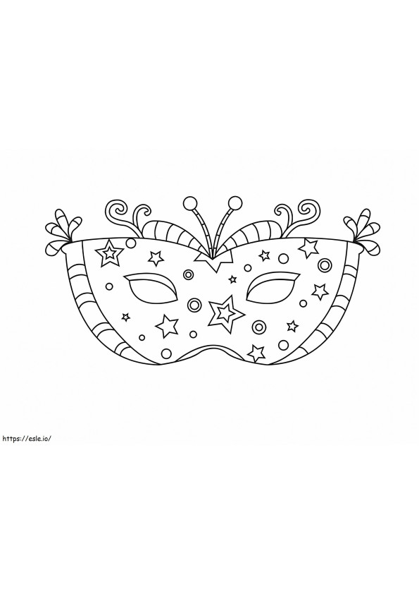 Coloriage Masque de carnaval d'une étoile à imprimer dessin