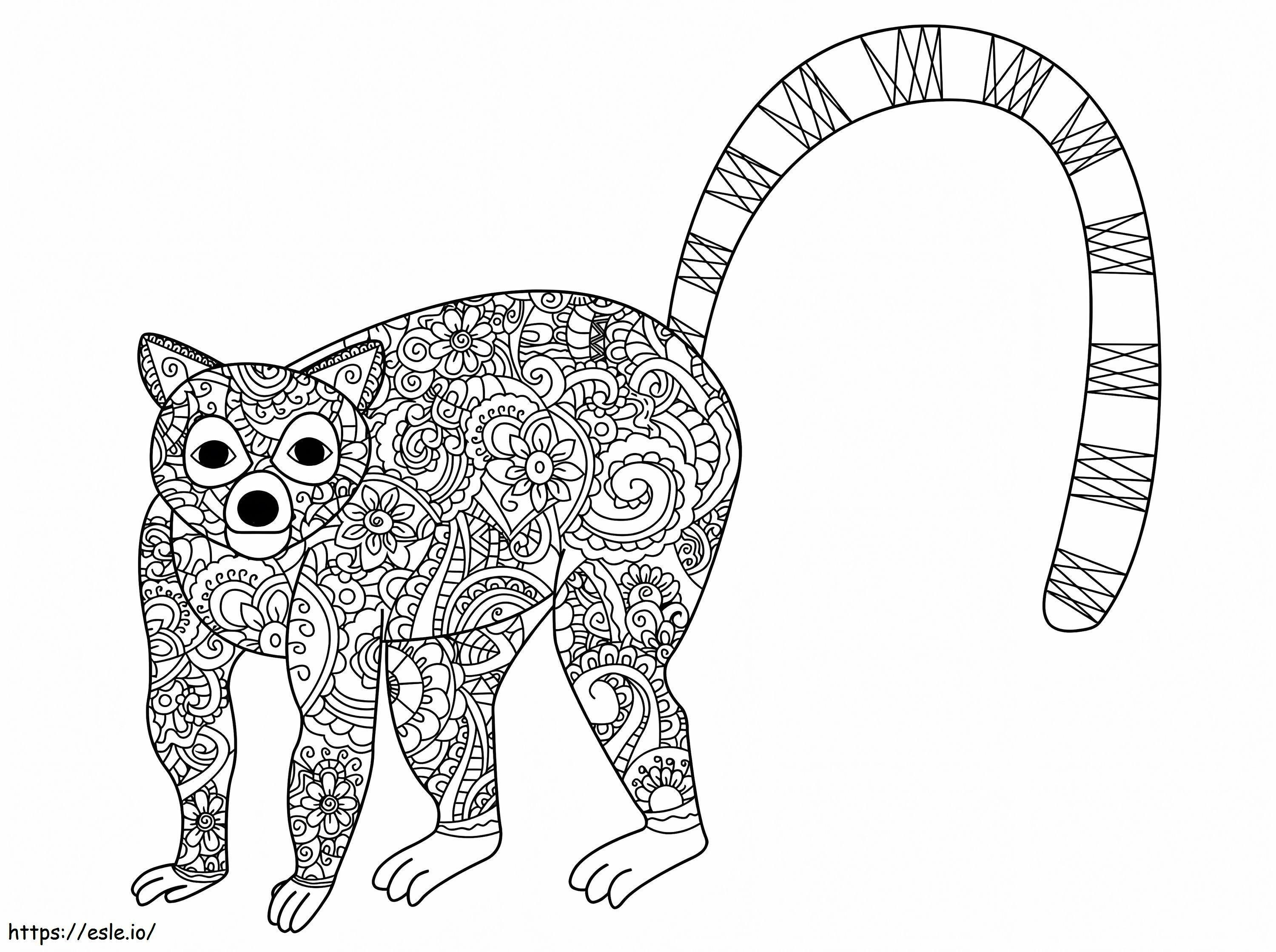 Lemur Mandalası boyama