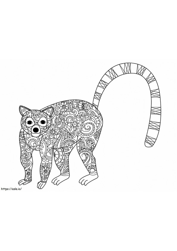 Coloriage Mandala Lémurien à imprimer dessin