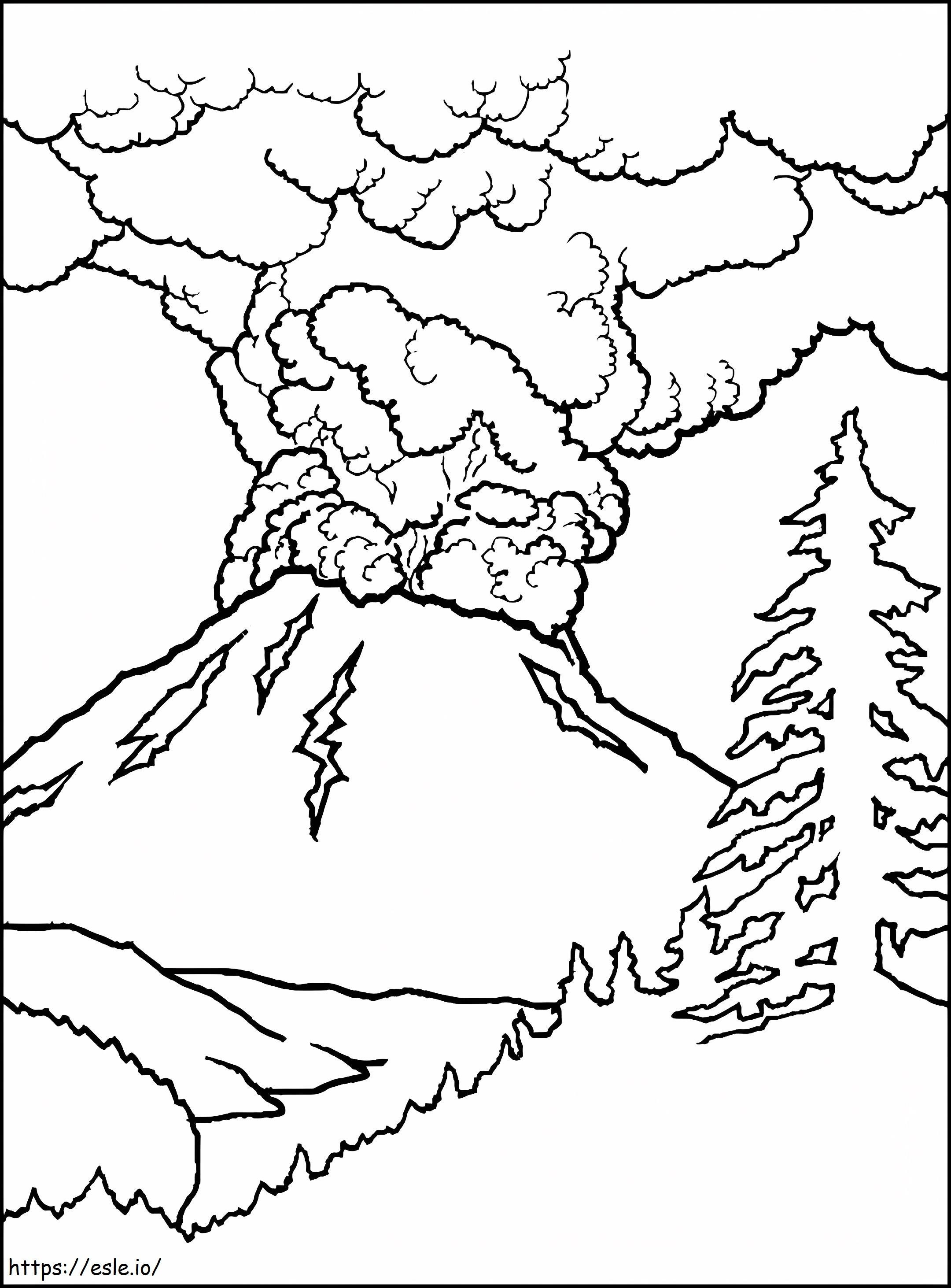 Volcán 2 para colorear