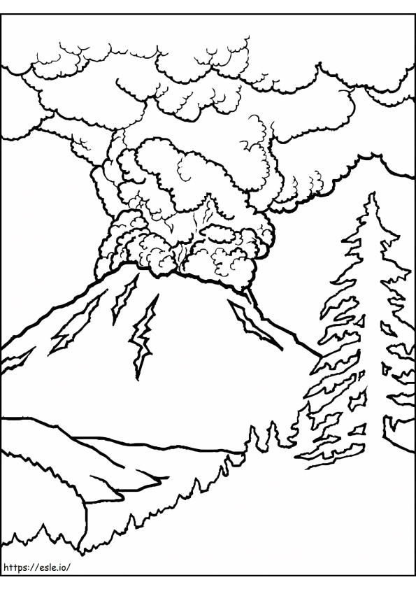 Vulkaan 2 kleurplaat