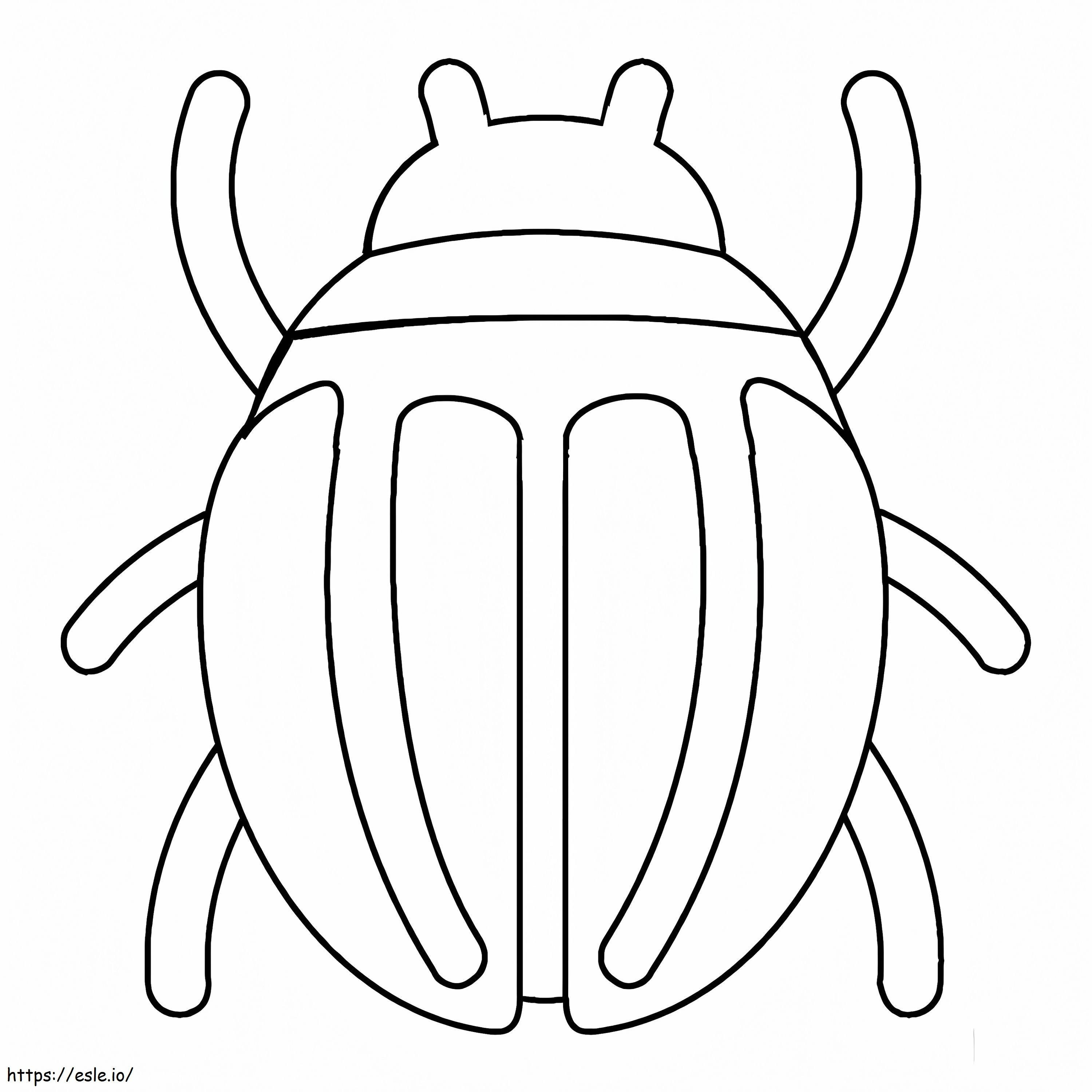 Escarabajo fácil para colorear