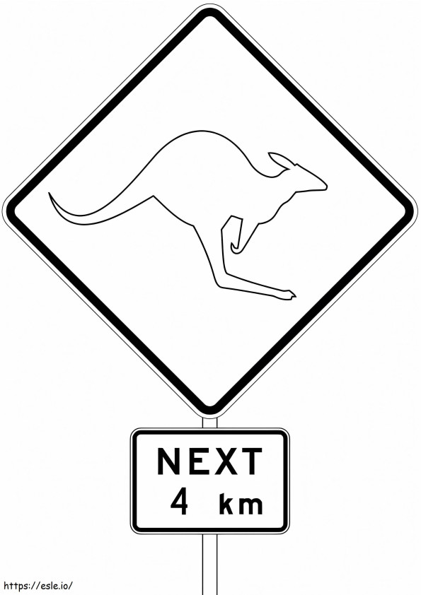 Coloriage Signe des kangourous à imprimer dessin