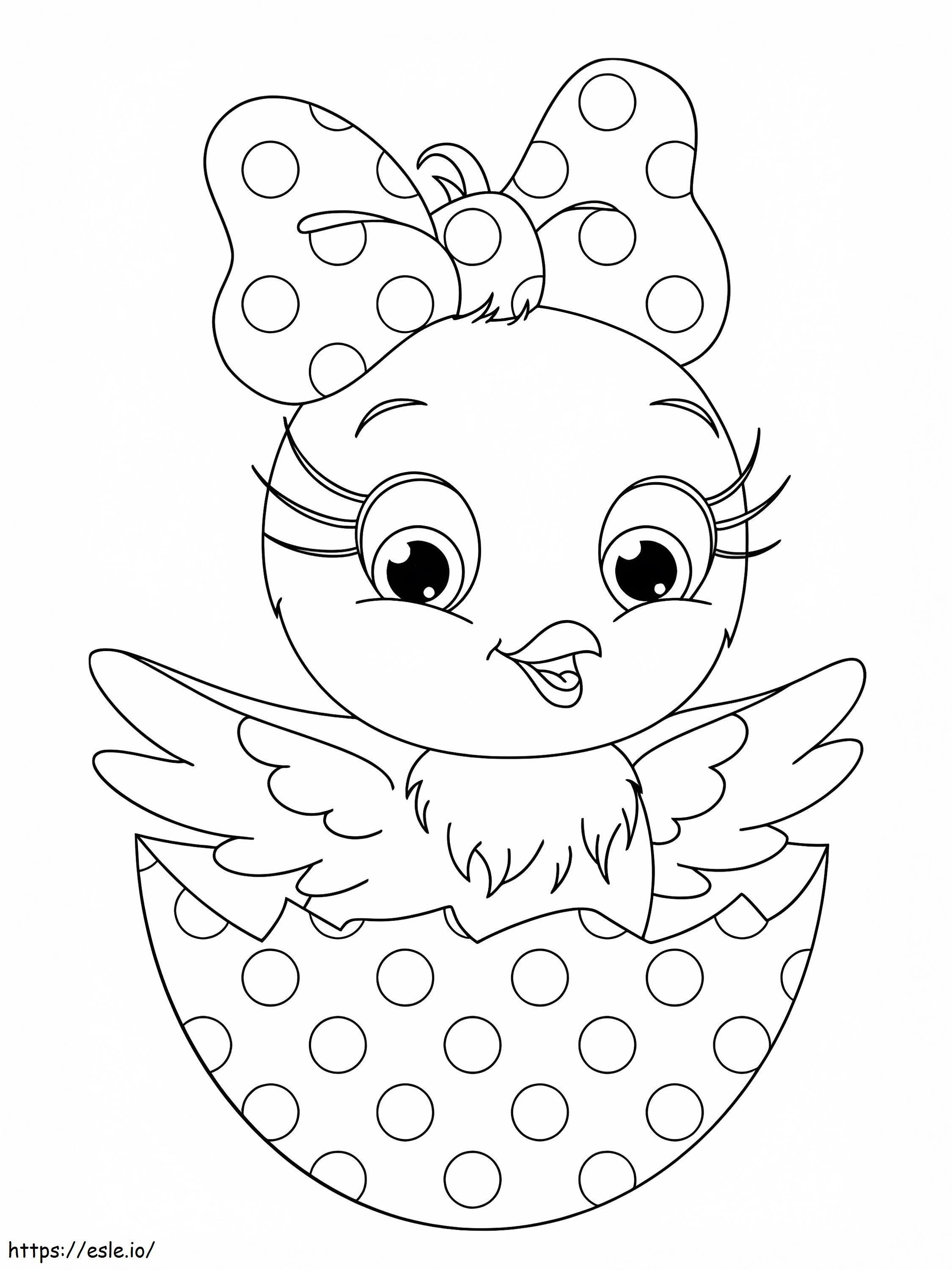 Pretty Easter Chick coloring page