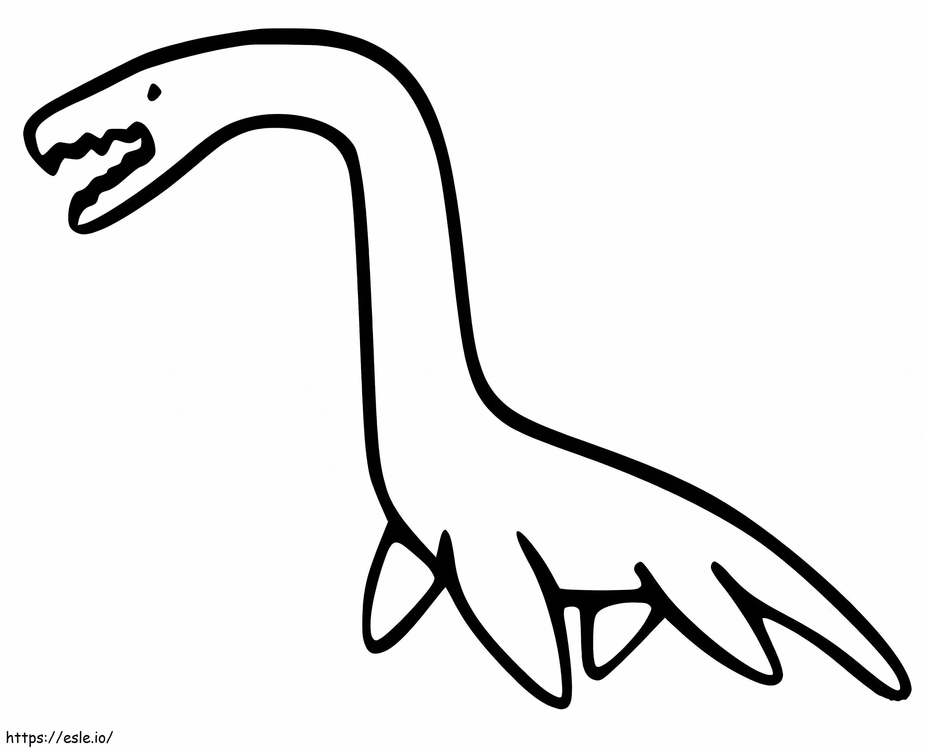 簡単なプレシオサウルス ぬりえ - 塗り絵