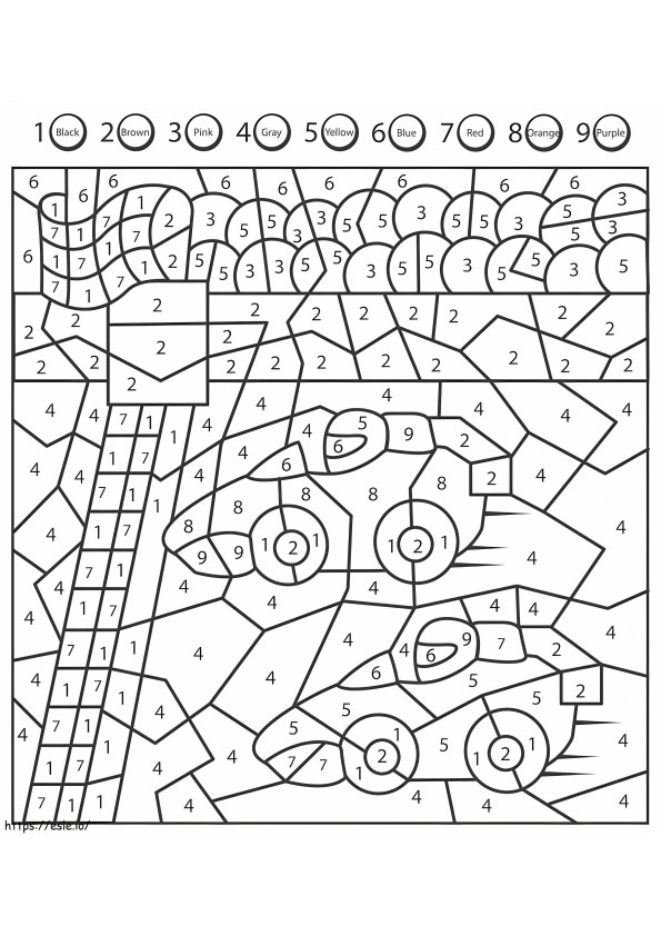 Racing Cars Color By Number coloring page