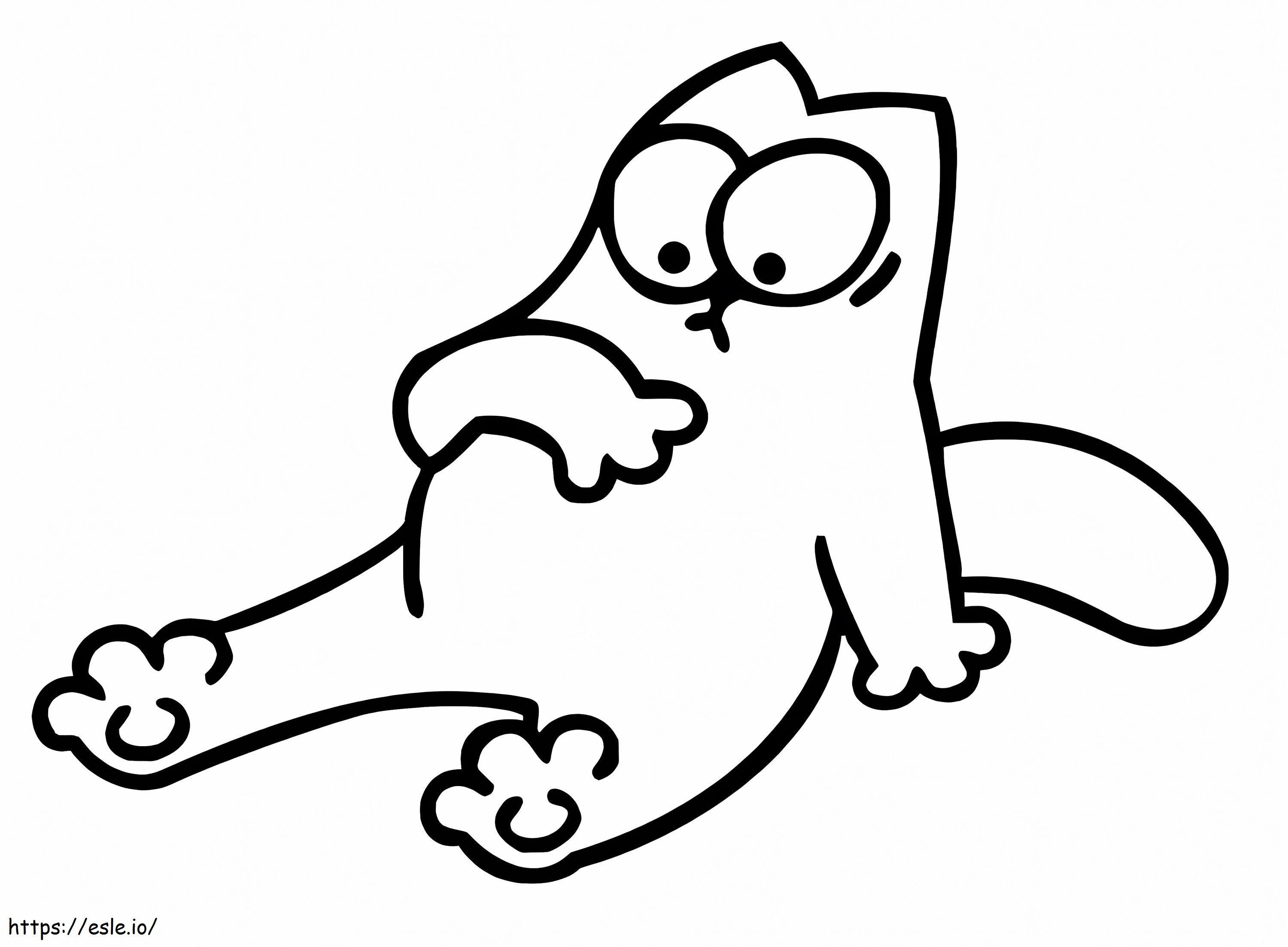 面白いシモンズ猫 ぬりえ - 塗り絵