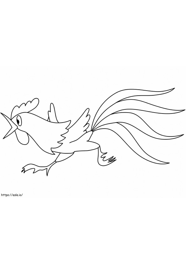 Rooster Running coloring page