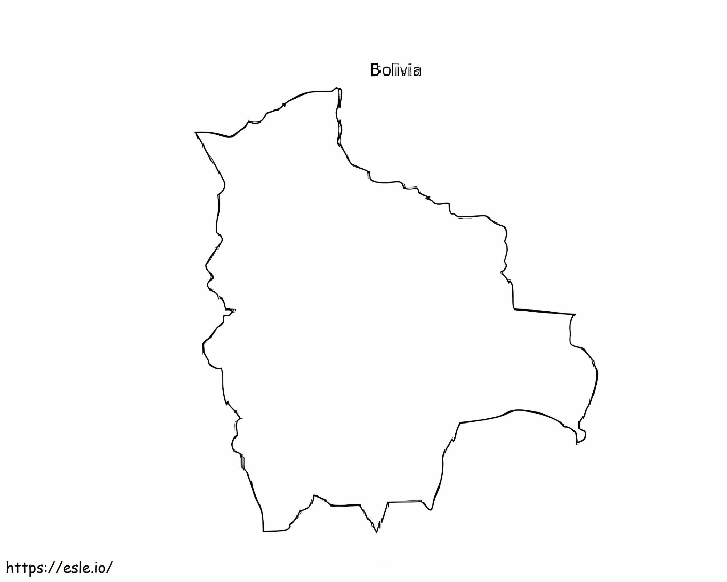 Bolivya HD Haritası Renkli boyama