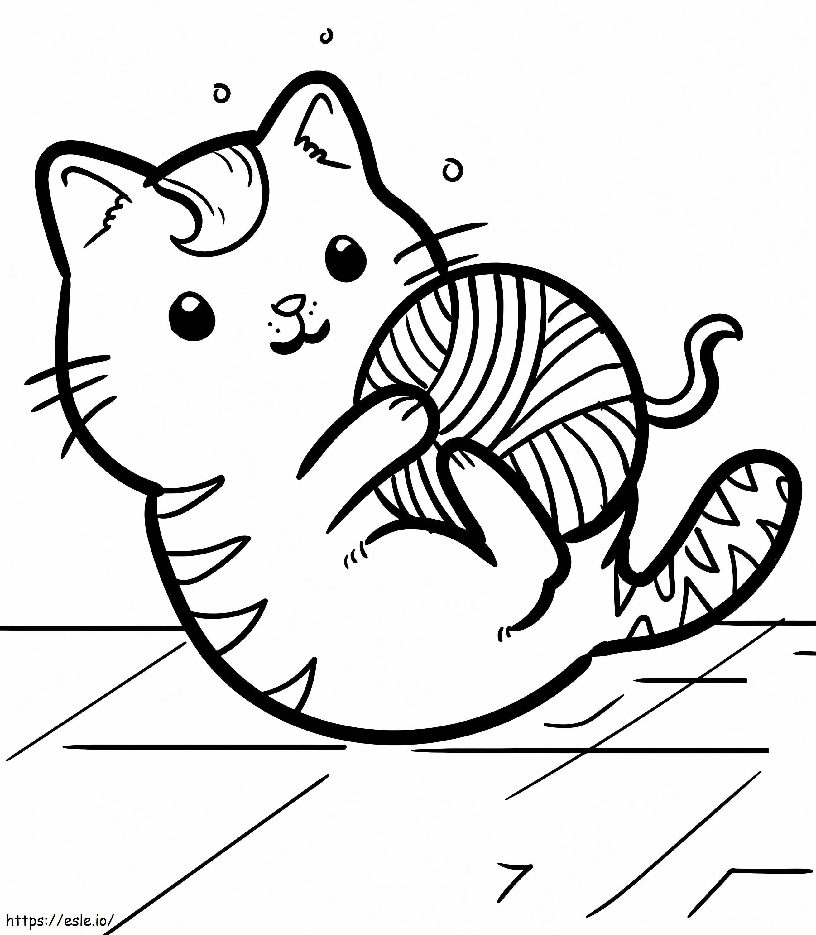 Kitten Playing coloring page