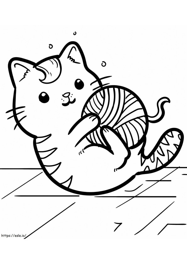 Kitten Playing coloring page