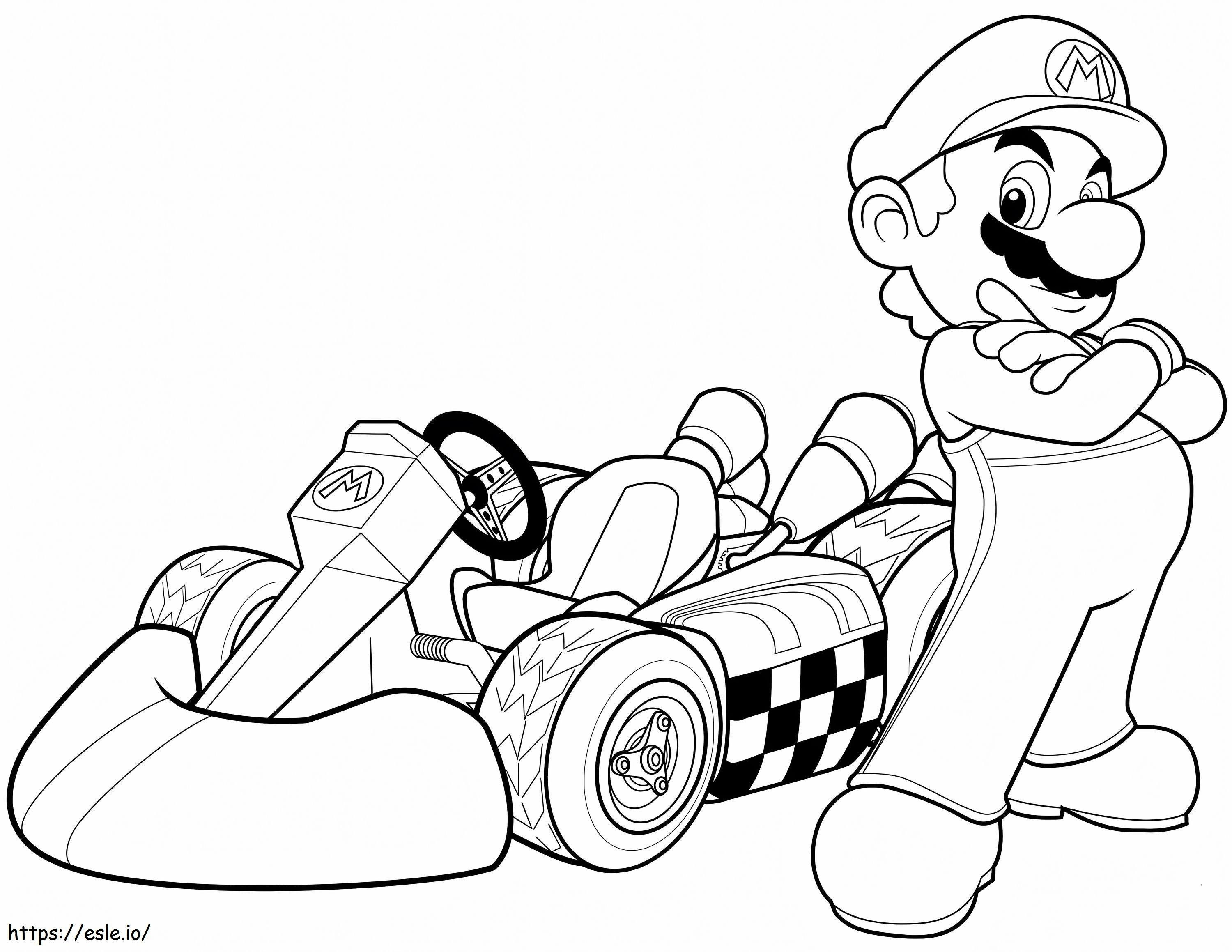 Wyścigowy chłopiec Mario kolorowanka