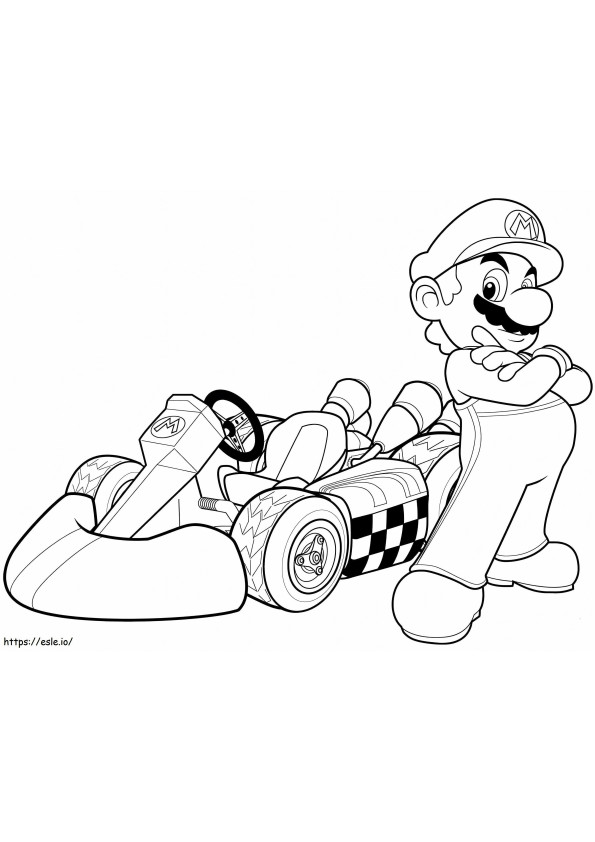 Racing Boy Mario coloring page