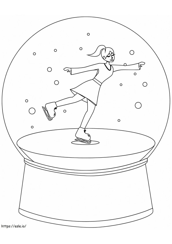 Ice Skating Snow Globe coloring page