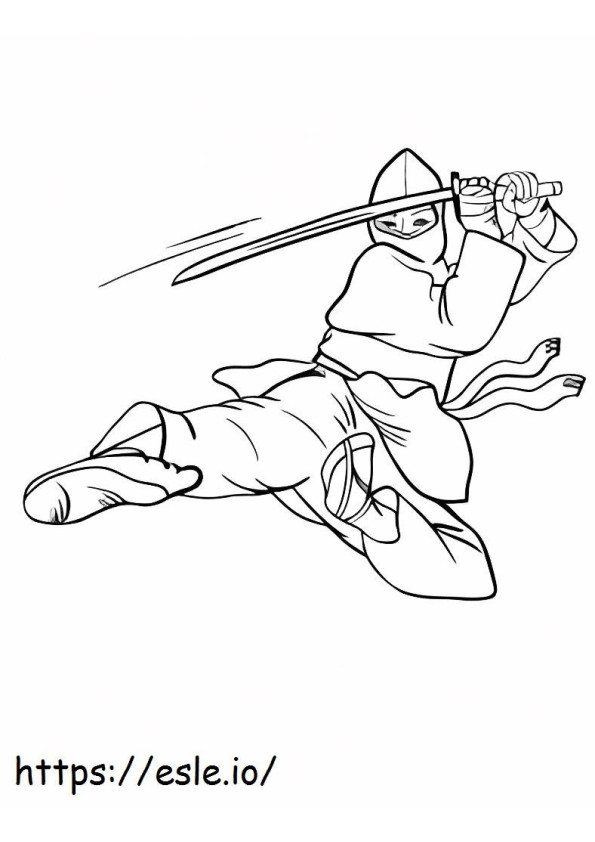 Ninja Lompat Gambar Mewarnai