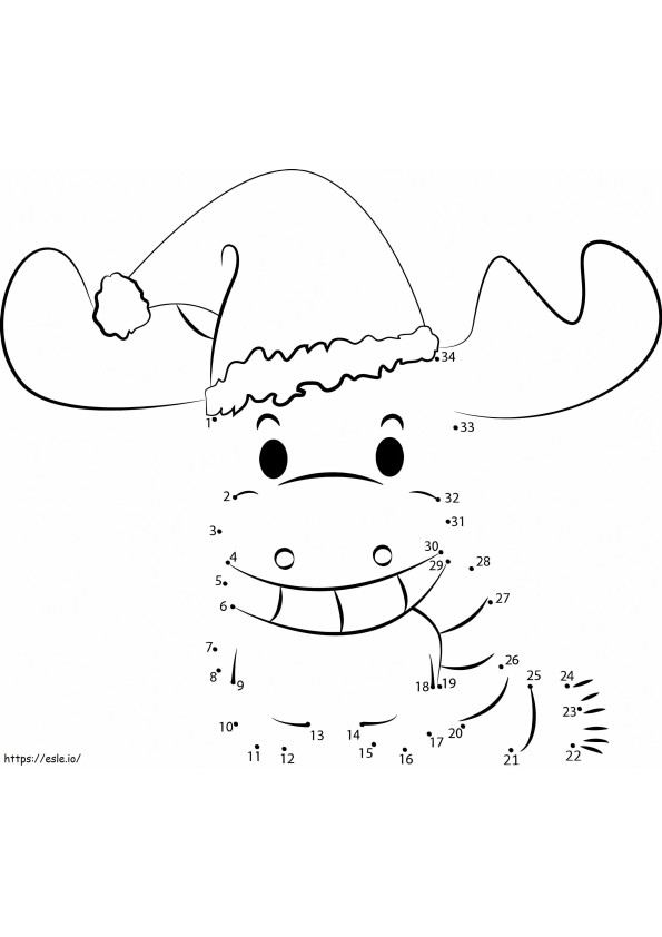 Little Reindeer Dot To Dots coloring page