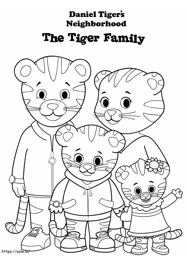 Coloriage 1570118145 Daniel Tigre Famille A4 à imprimer dessin