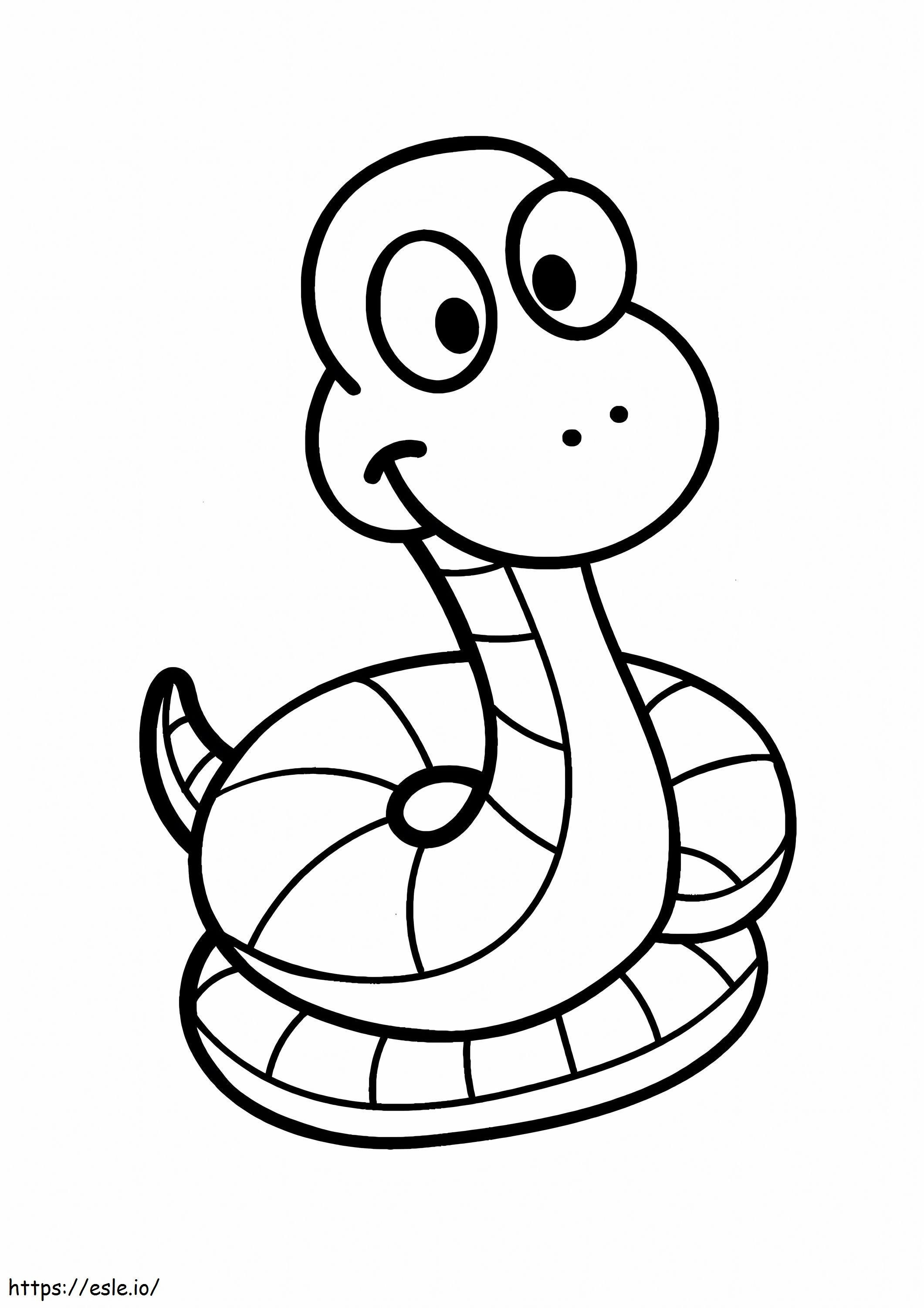 Coloriage Serpent aux grands yeux à imprimer dessin