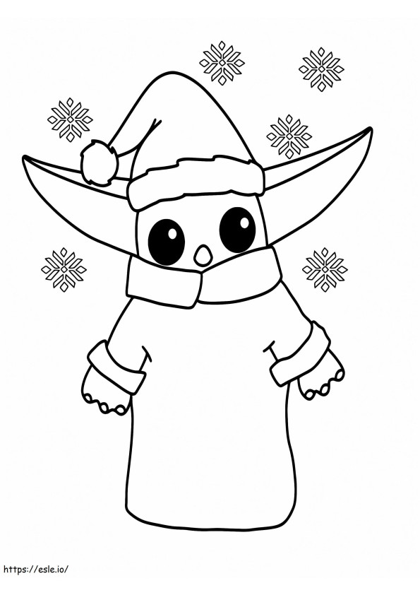 Baby Yoda Christmas Coloring 1 värityskuva