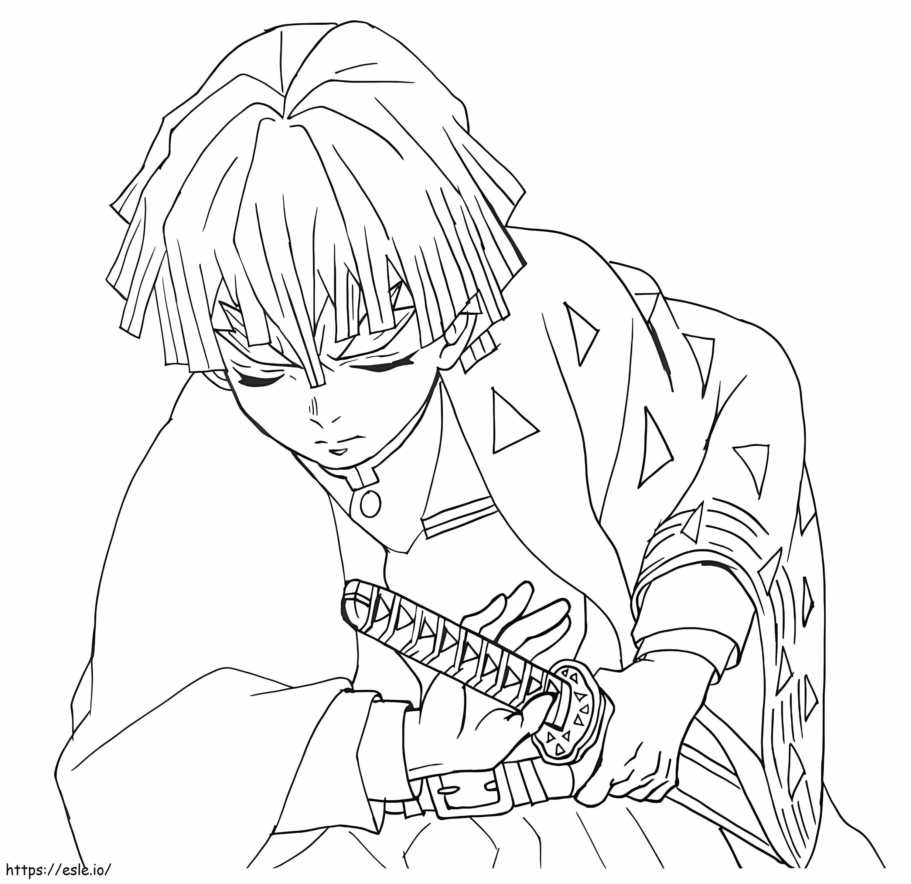 Angry Zenitsu coloring page