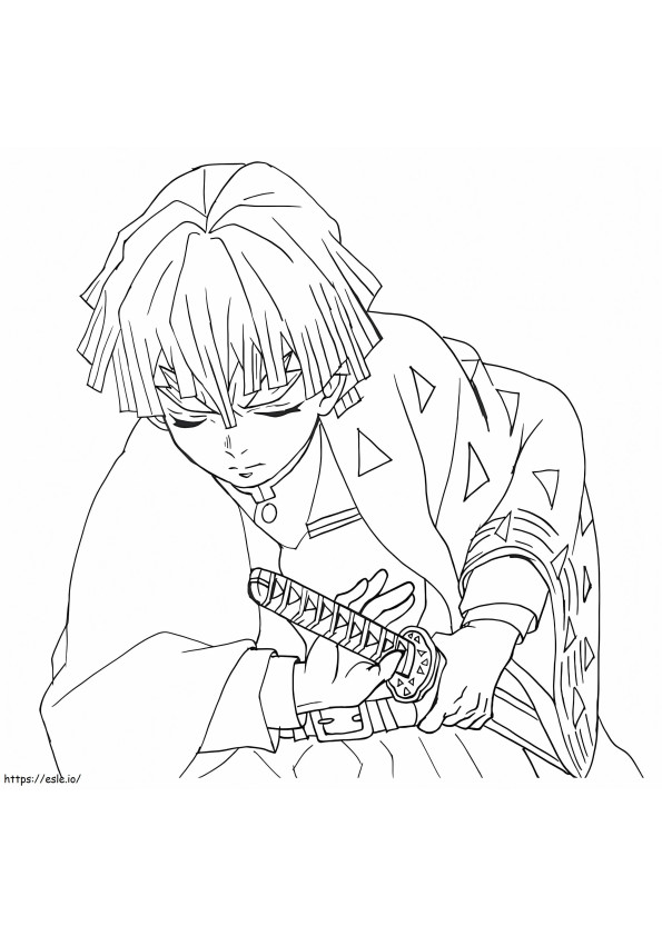Angry Zenitsu coloring page