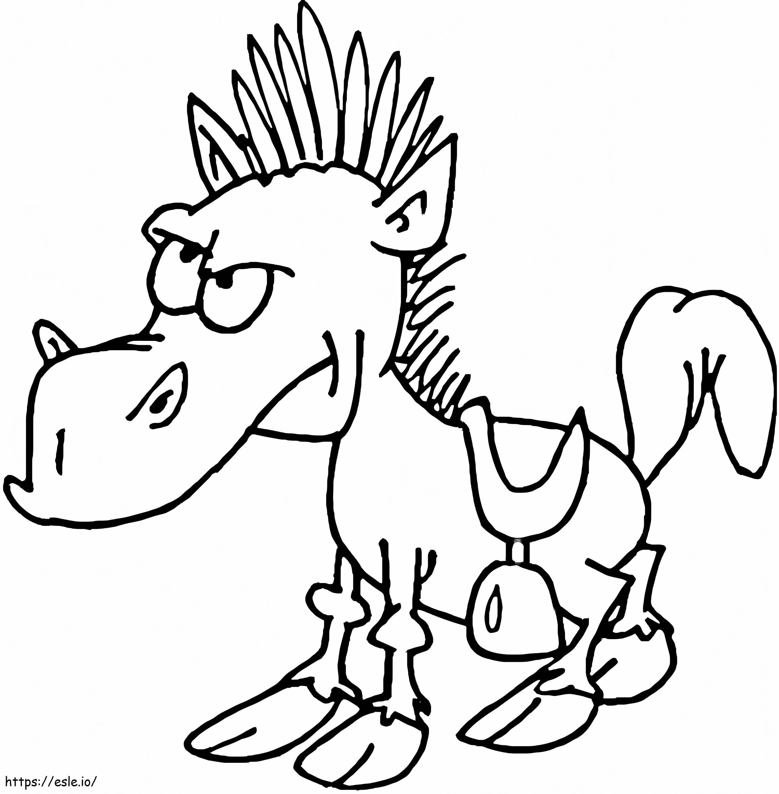 Mohawk Horse coloring page