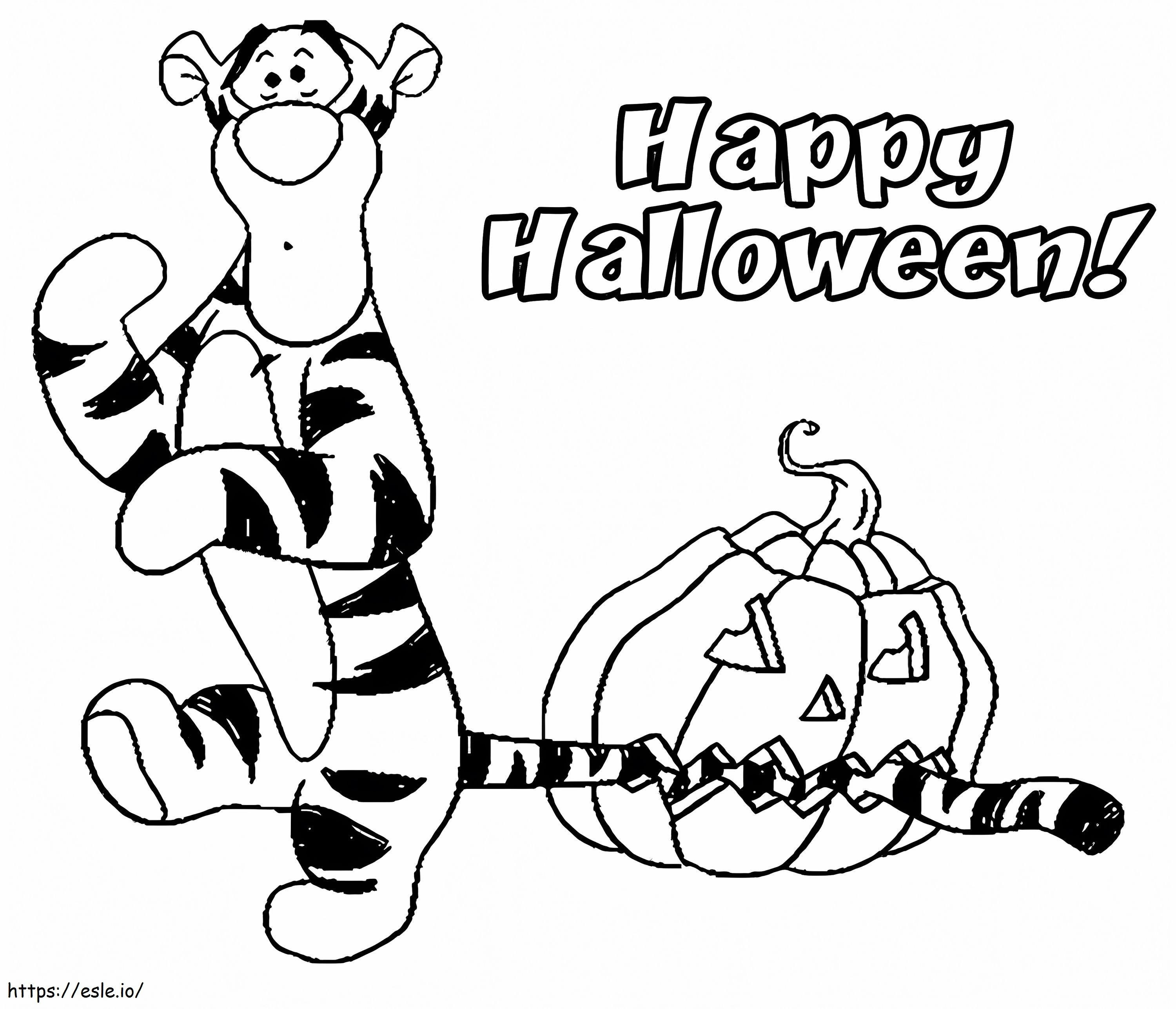 Harimau dan Halloween Gambar Mewarnai
