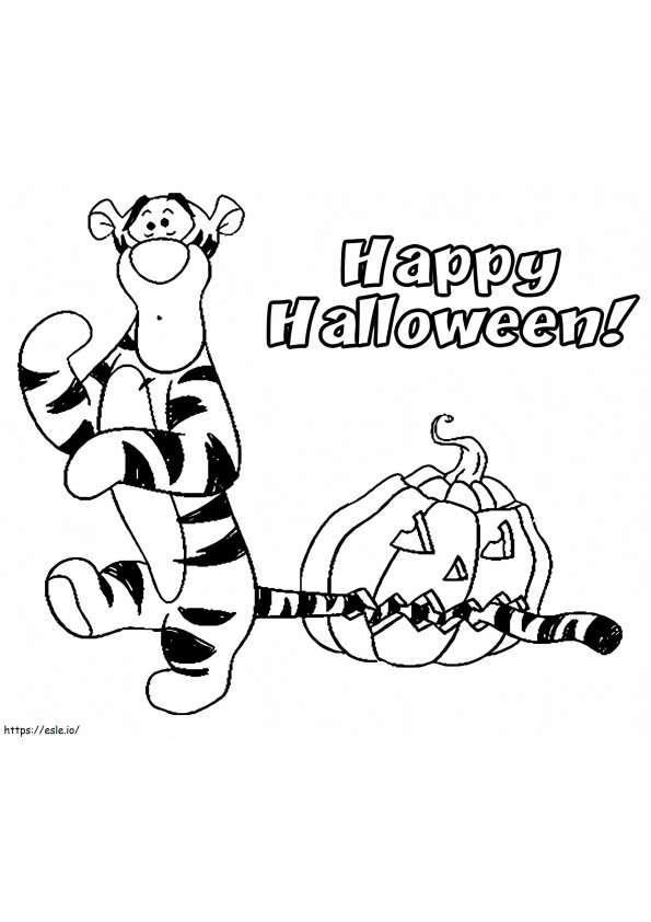 Tygrys I Halloween kolorowanka