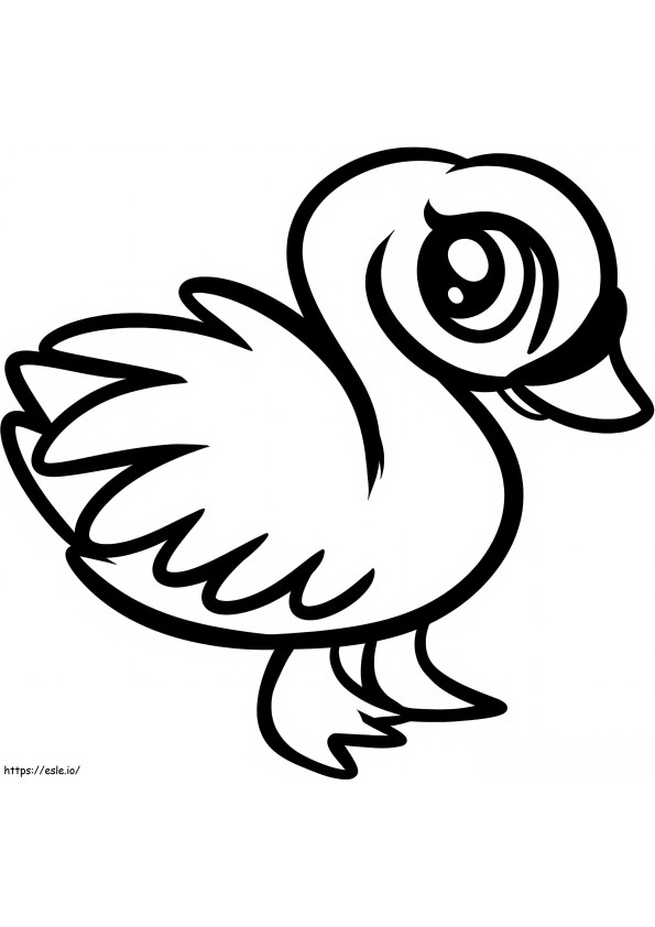 Cisne Kawaii para colorir