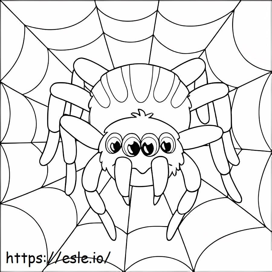 Laba-laba Bermata Empat yang Lucu Gambar Mewarnai