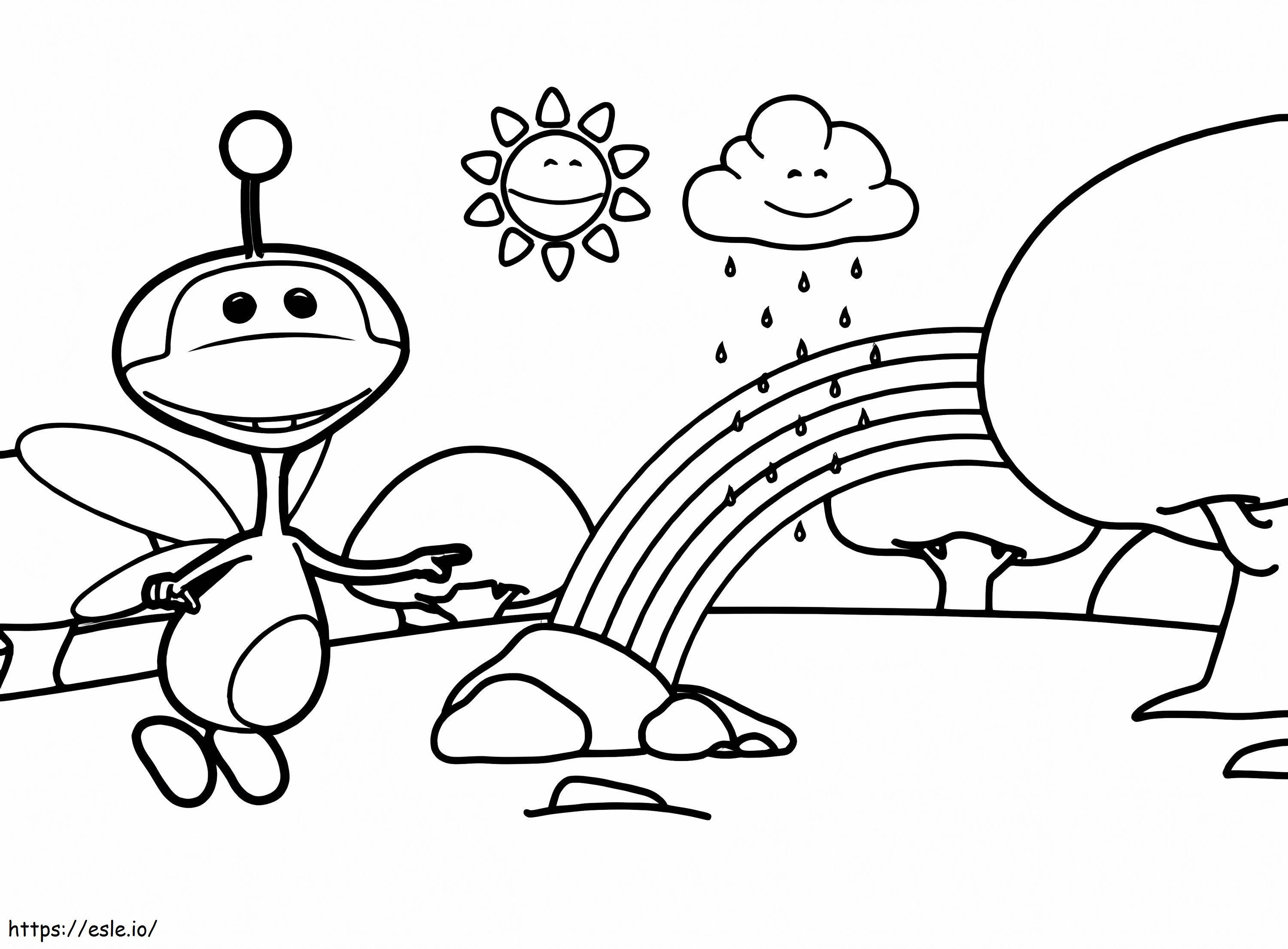 Uki With Sun And Cloud coloring page