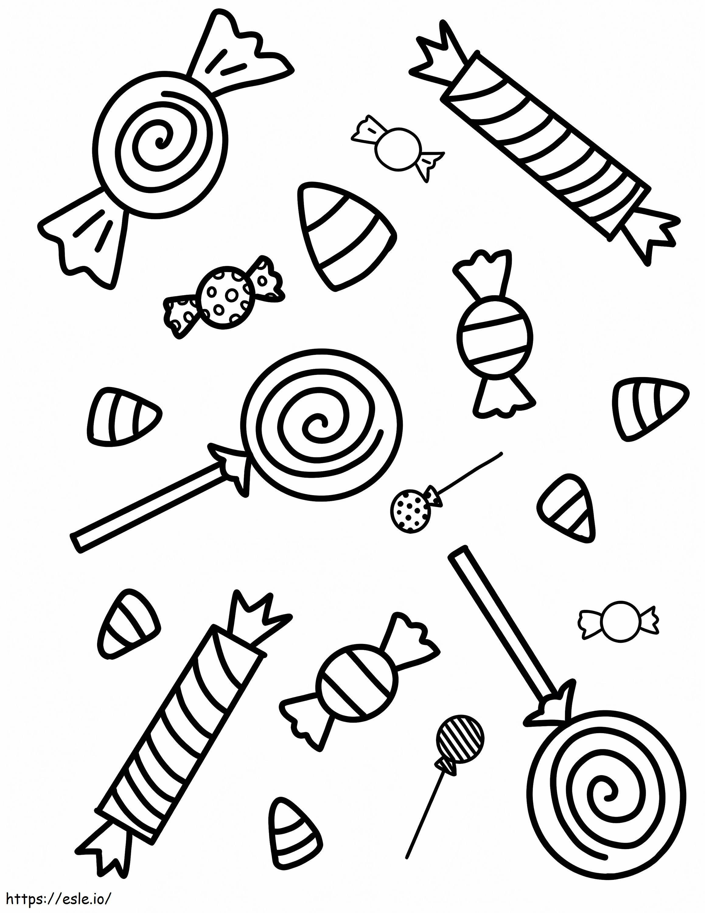 Candies coloring page