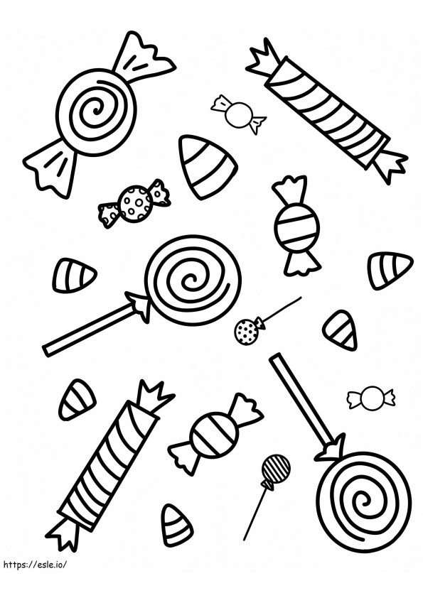 Candies coloring page