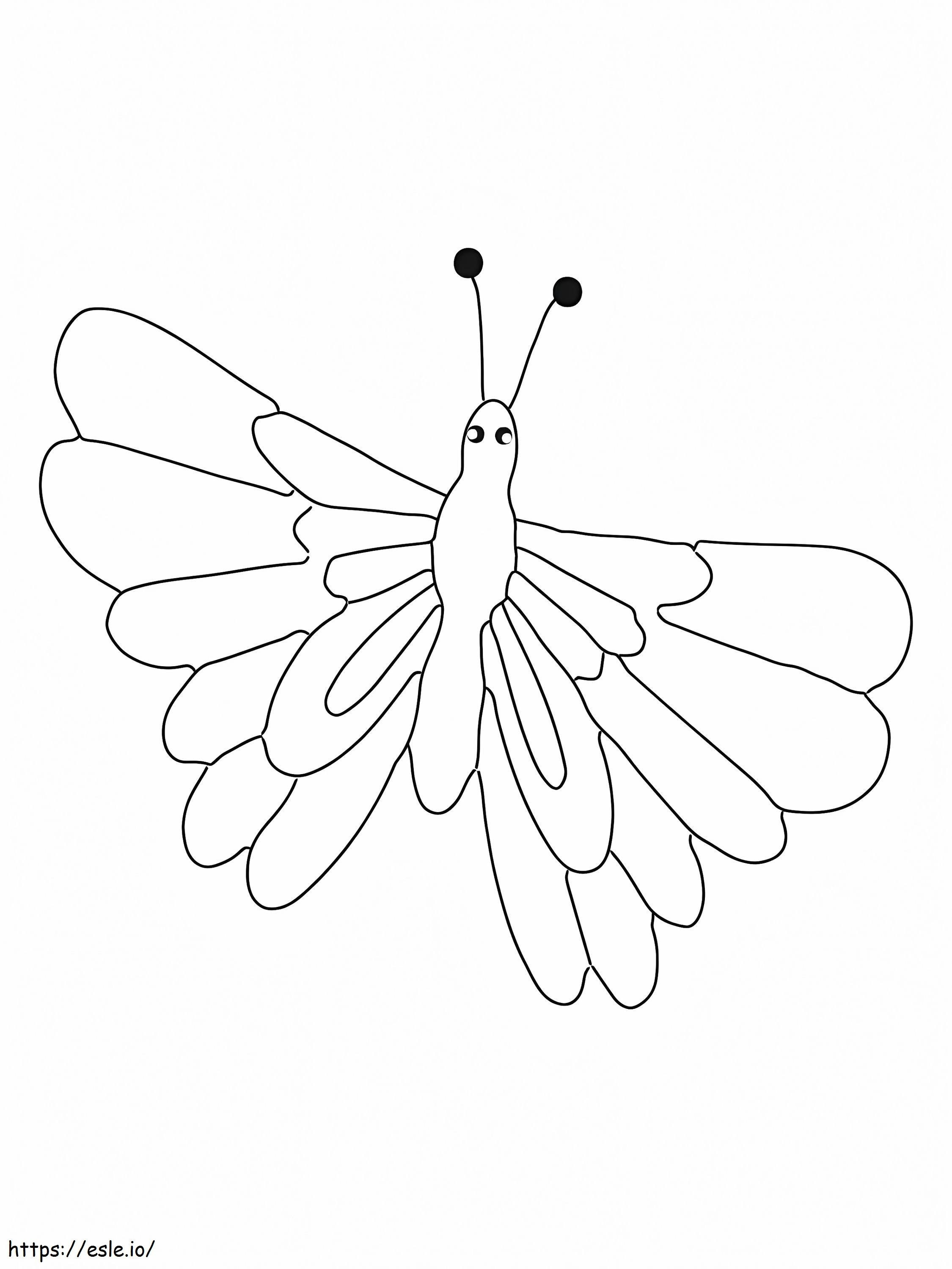 Desenho simples de borboleta para colorir