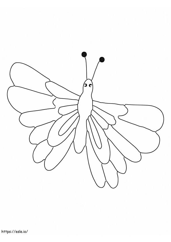 Yksinkertainen perhospiirustus värityskuva